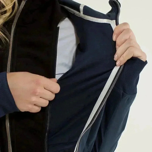 Lululemon special edition Uba Hoodie limitless blue/clarity yellow*Softshell 4 - Picture 4 of 5